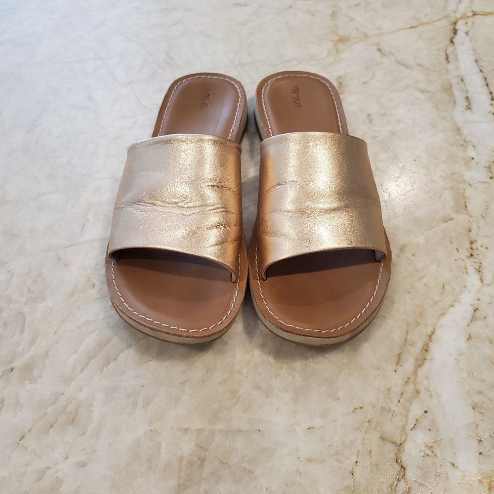 Olukai leather rose gold sandals
